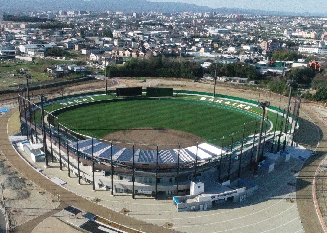 くら寿司スタジアム堺 原池公園野球場 グランド防球の施工事例 大日エンジニアリング株式会社