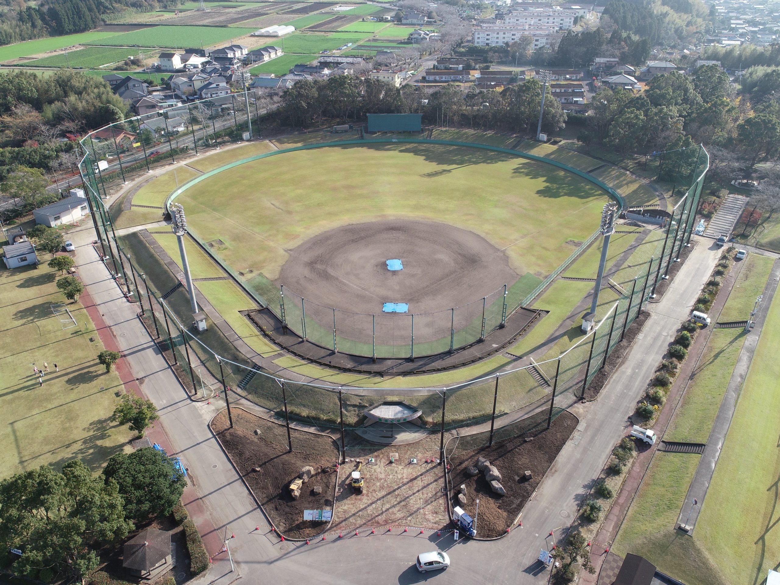 高城運動公園 宮崎県 グランド防球の施工事例 大日エンジニアリング株式会社